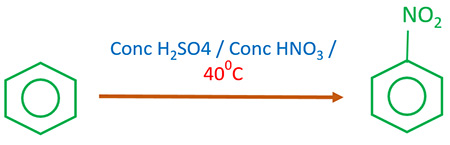 benzene and sulfuric nitric acids